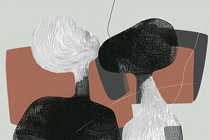 Abstract couple in a tender embrace, a Person Illustration by Sybillla