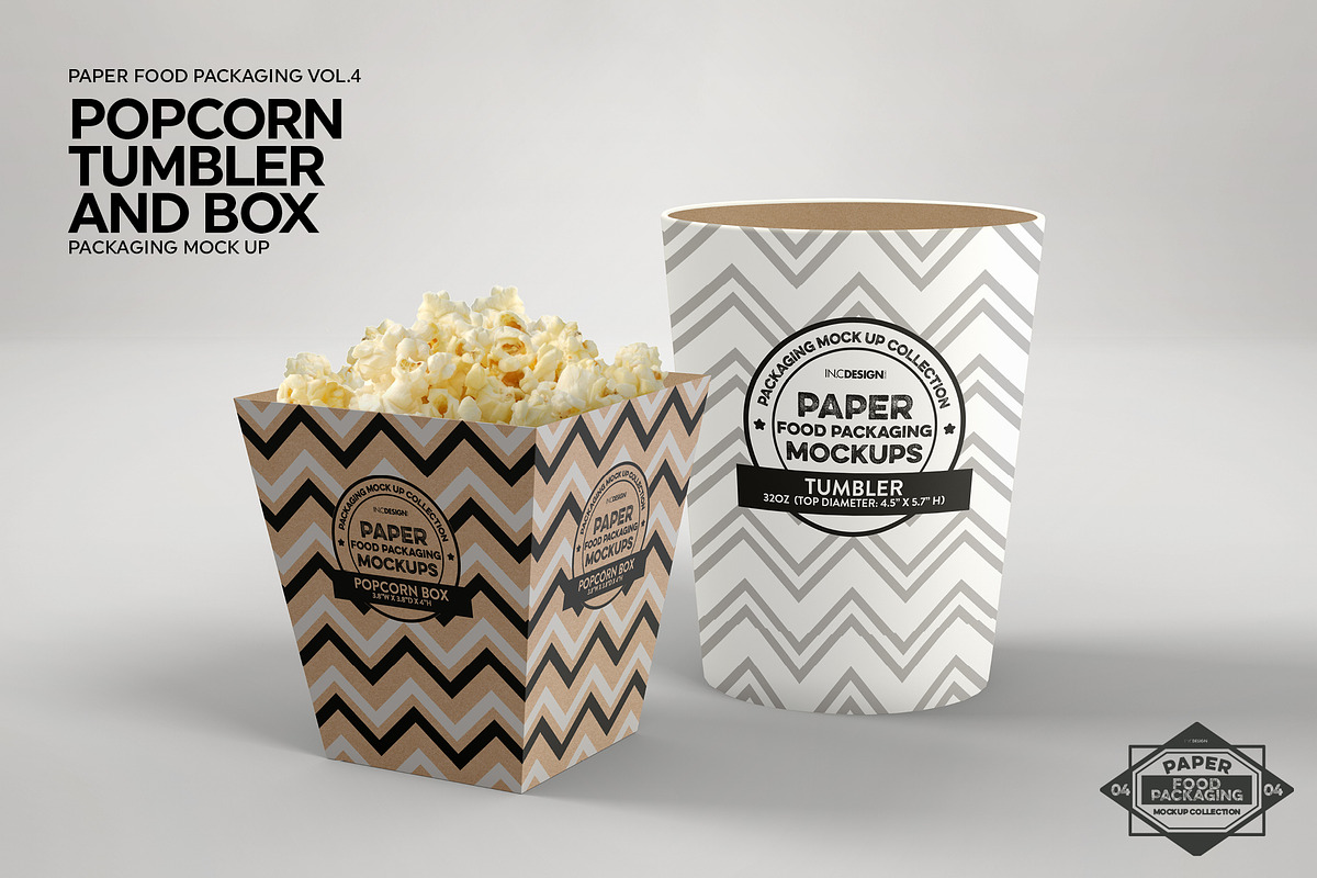 Popcorn Containers Packaging Mockup, a Packaging Mockup by INCDesign (Photo 5 of 6)