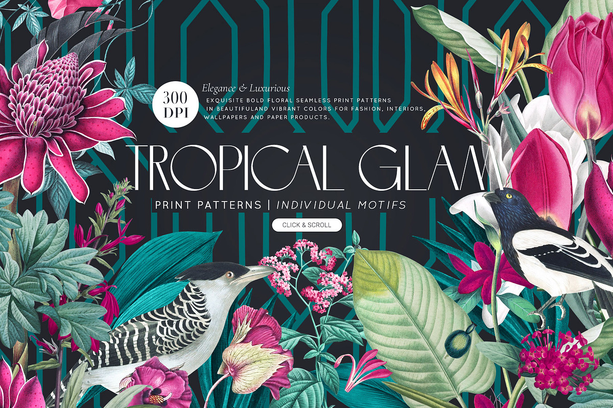 Tropical Glam, Luxury Tropical Print, a Pattern Graphic by TSTUDIO (Photo 2 of 12)