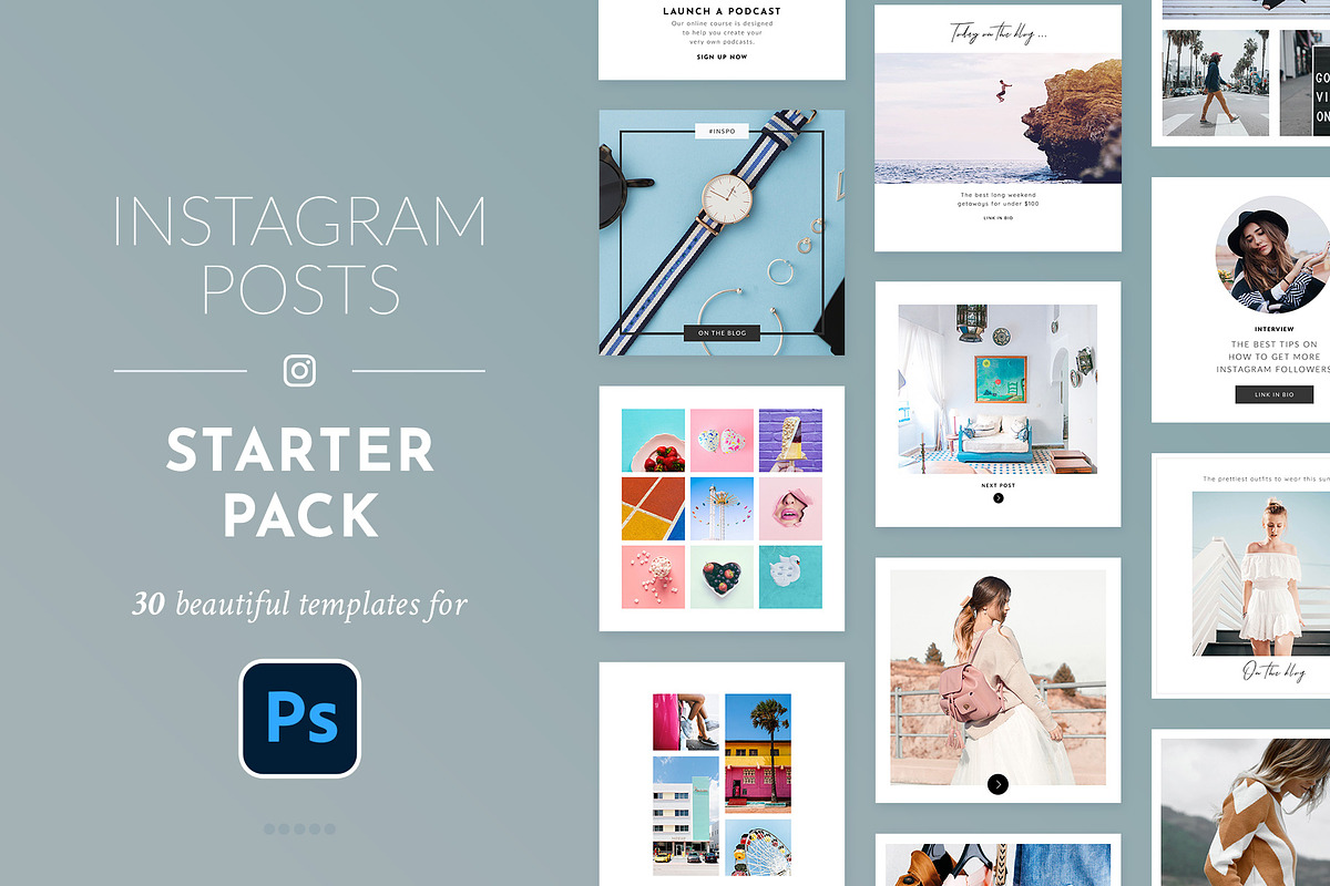 Instagram Posts Starter Pack | PS, a Social Media Template by Poego Social