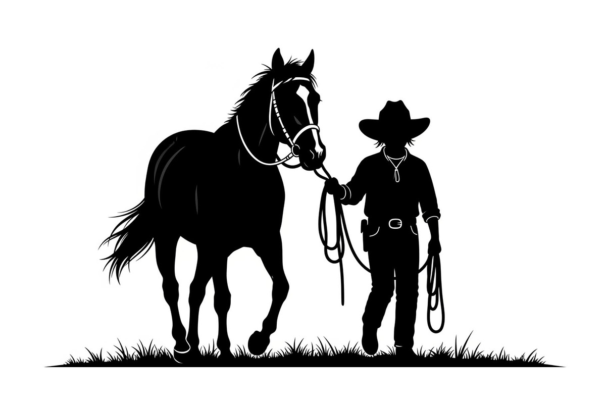 Western Cowboy Horse Silhouette Bund, an Illustration by Designs_River (Photo 28 of 51)