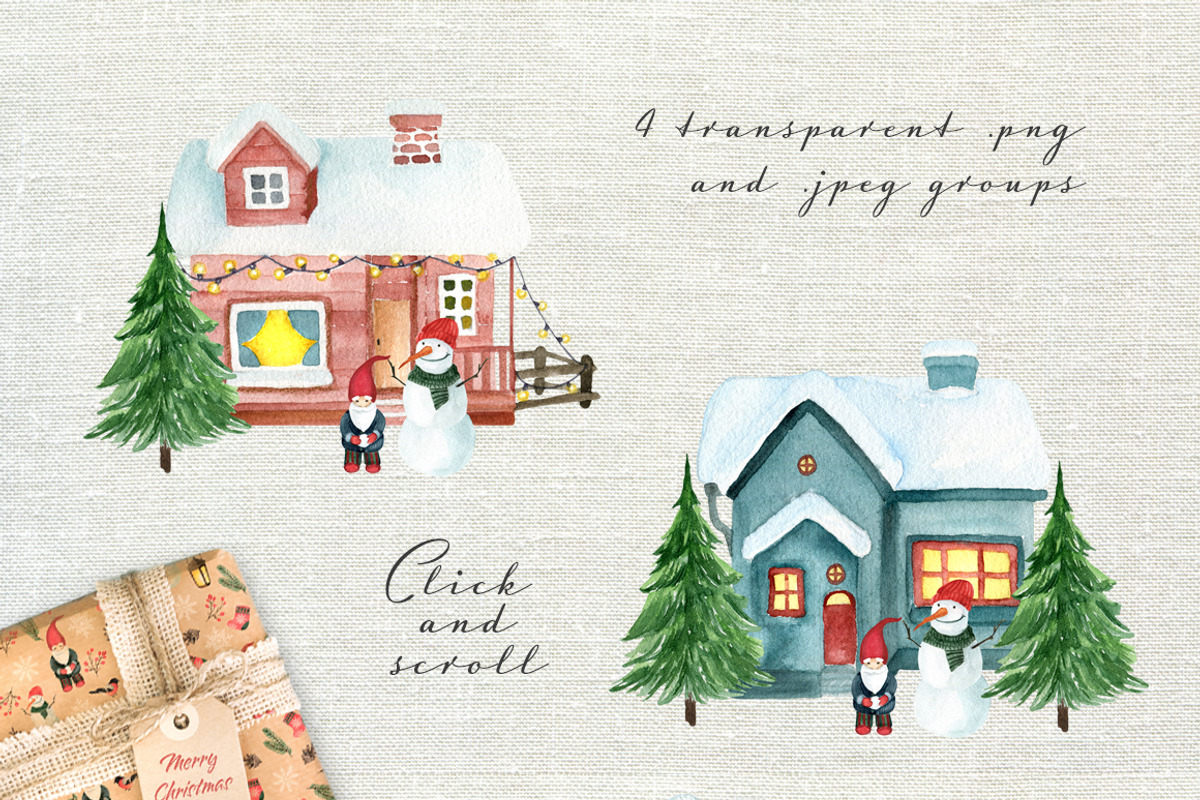 Watercolor Christmas bundle, an Illustration by JuliaBadeeva (Photo 3 of 29)