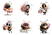 Whimsical Spring Bee Clipart PNG, an Illustration by CreationArt (Thumbnail 3 of 7)