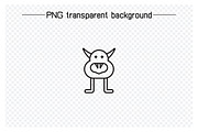 Cute Monster Characters Line Icons, an Outline Icon by Designfour (Thumbnail 6 of 7)