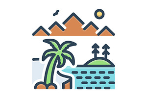 Oasis saudi color icon, a Duotone Icon by Creative priyanka