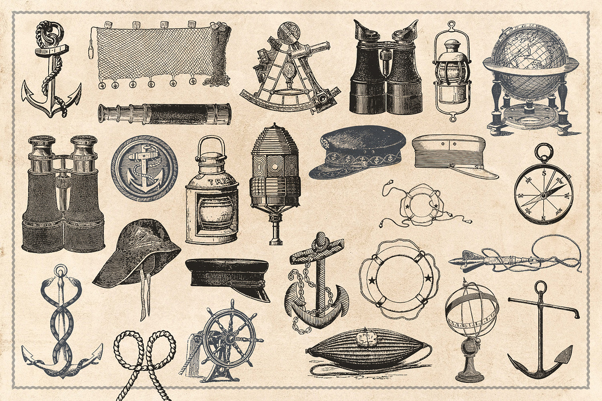 57 Vintage Nautical Illustrations, an Illustration by Brigantine Designs (Photo 3 of 6)