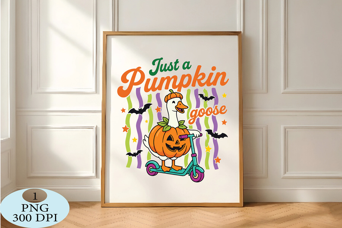 Just a Pumpkin Goose Stripes Hallowe, a Seasonal Illustration by Daily.Designs (Photo 5 of 5)