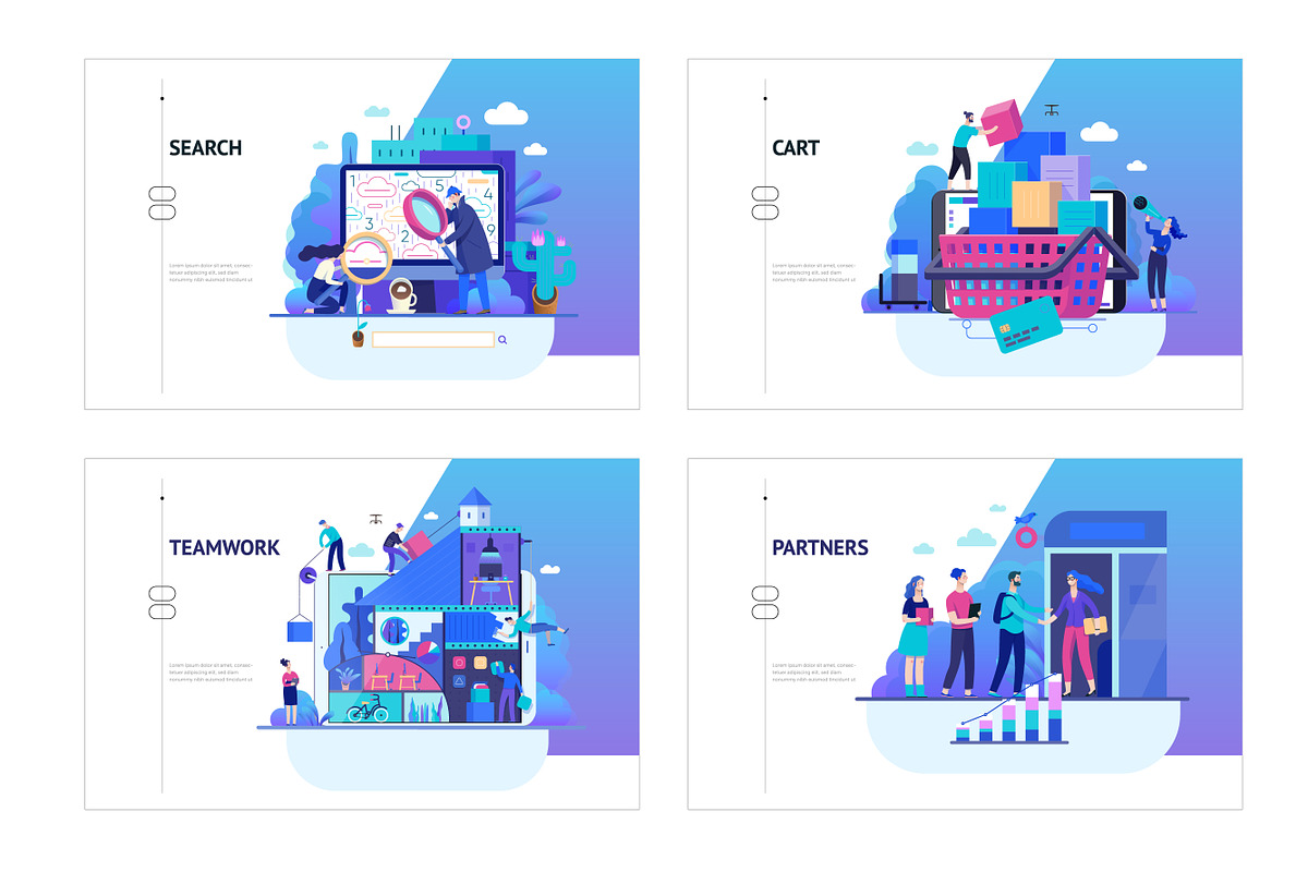 Company website vector Illustrations, a Work Illustration by Grivina's shop (Photo 16 of 25)