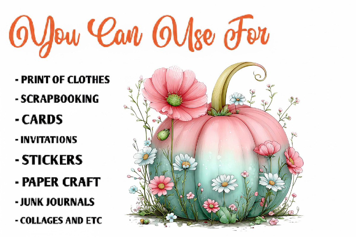 Pastel Pumpkin Clipart, a Seasonal Illustration by CreationArt (Photo 5 of 7)