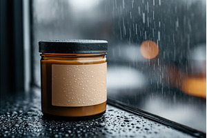 A glass jar mockup with a blank, a Transportation Photo by Sergey Kotenev