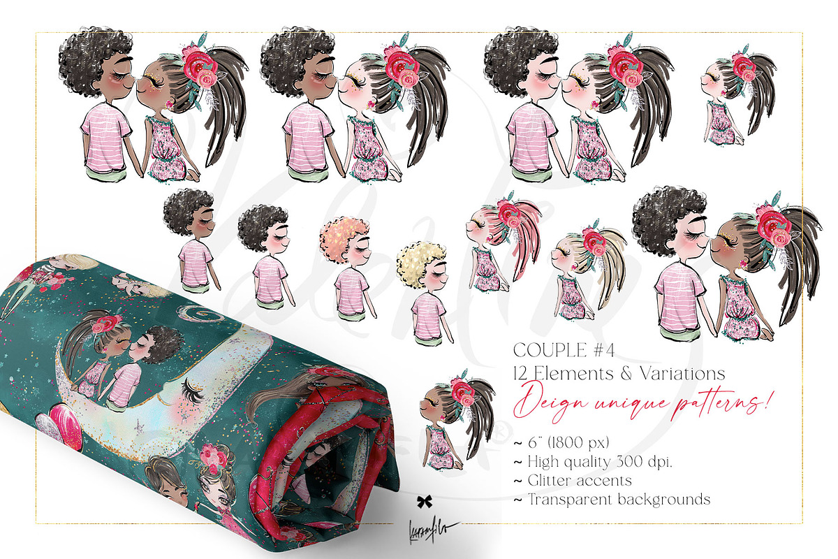 Valentine Love Couples Clipart PNG, a Seasonal Illustration by KaramfilaS (Photo 5 of 12)