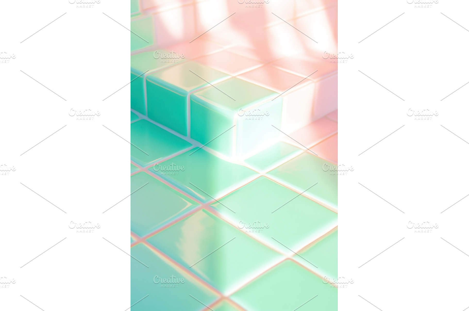 Pastel tiles with soft lighting and, an Abstract Photo by Lermont51