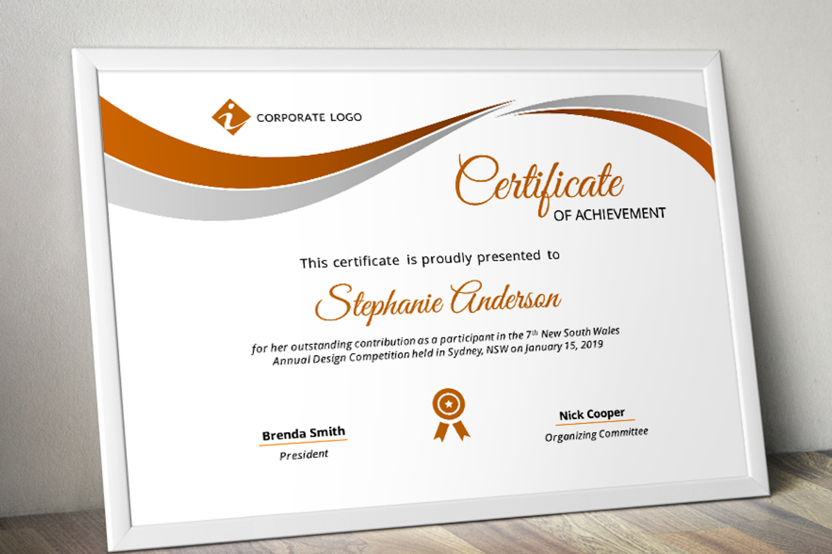 Corporate pptx certificate template, a Stationery Template by Inkpower (Photo 6 of 6)
