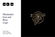 Minimalist Gun and Rose Logo, a Branding & Logo Template by Luxury Logos (Thumbnail 1 of 4)