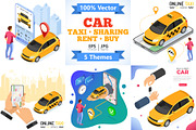 Car Sharing, Taxi, Rent, a Person Illustration by TAlex (Thumbnail 1 of 6)