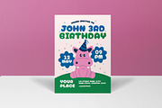 Blue Pink Kids Birthday Invitation, an Invitation Template by graphicook (Thumbnail 3 of 3)