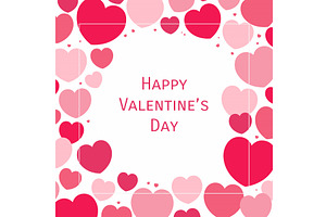Red, pink hearts Valentines day, an Illustration by sceptical cactus