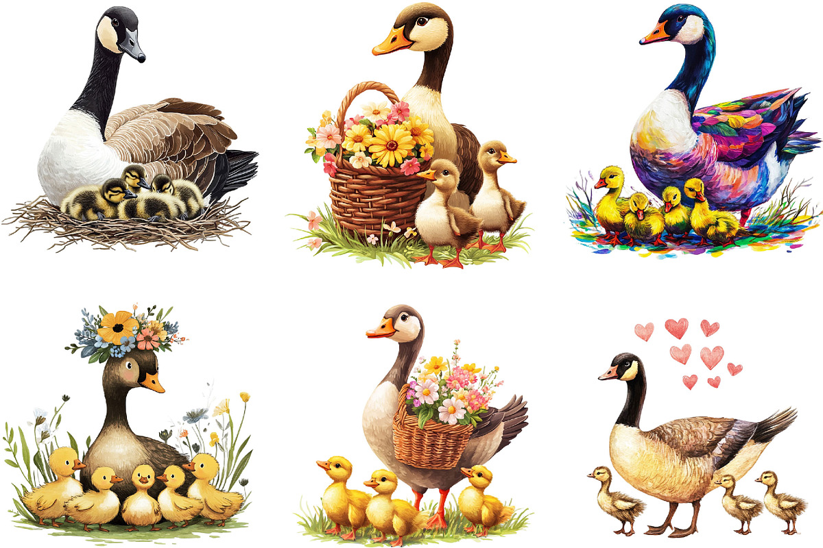 Mama Goose Mother's Day Clipart Bund, an Illustration by Designking (Photo 3 of 5)