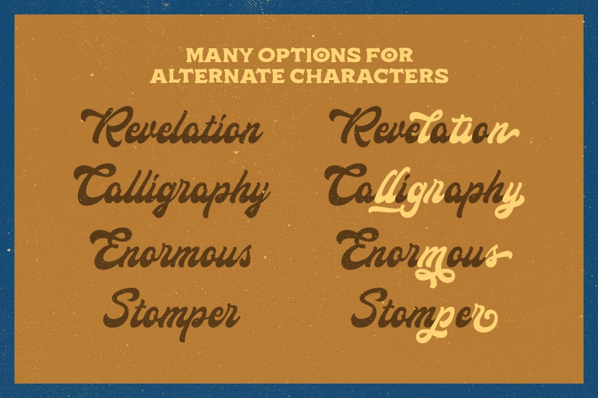 Blueheria- Display Script, a Script Font by Letterhend Studio (Photo 6 of 9)