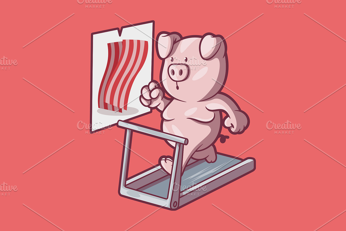 Running Pig!, an Animal Illustration by pedrors