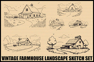 Rustic Farmhouse Vintage Set, an Illustration by BIPLOB EXPERT