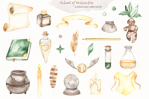 School Of Wizardry Watercolor