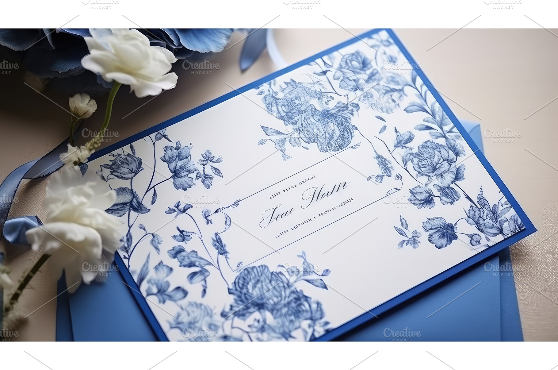 invitation wedding invite blue ai, an Arts & Entertainment Photo by pikepicture