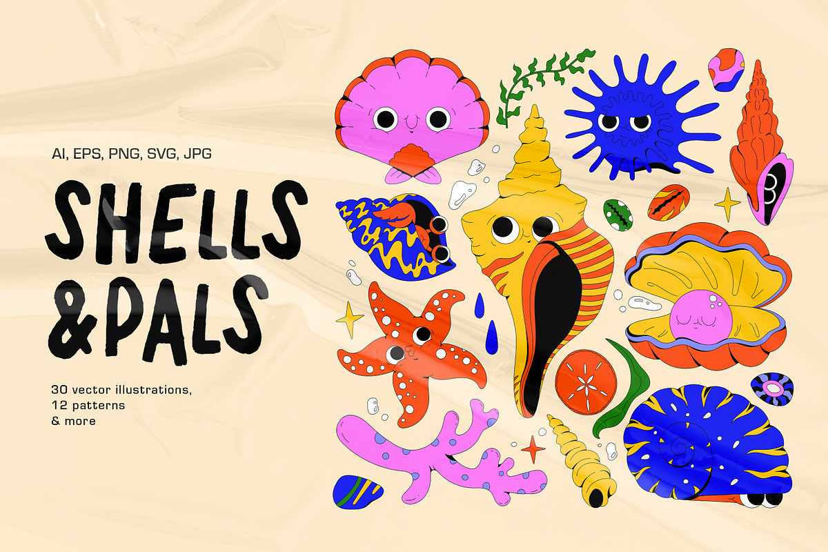 Shells & Pals: Vector Illustrations, an Object Illustration by marmarina (Photo 1 of 11)