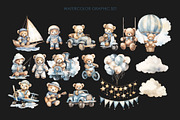 Watercolor blue Teddy bear clipart., an Object Graphic by AquarelleSpace (Thumbnail 3 of 4)