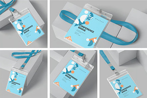 Conference Badge Mockups, an Advertising Mockup by megostudi0