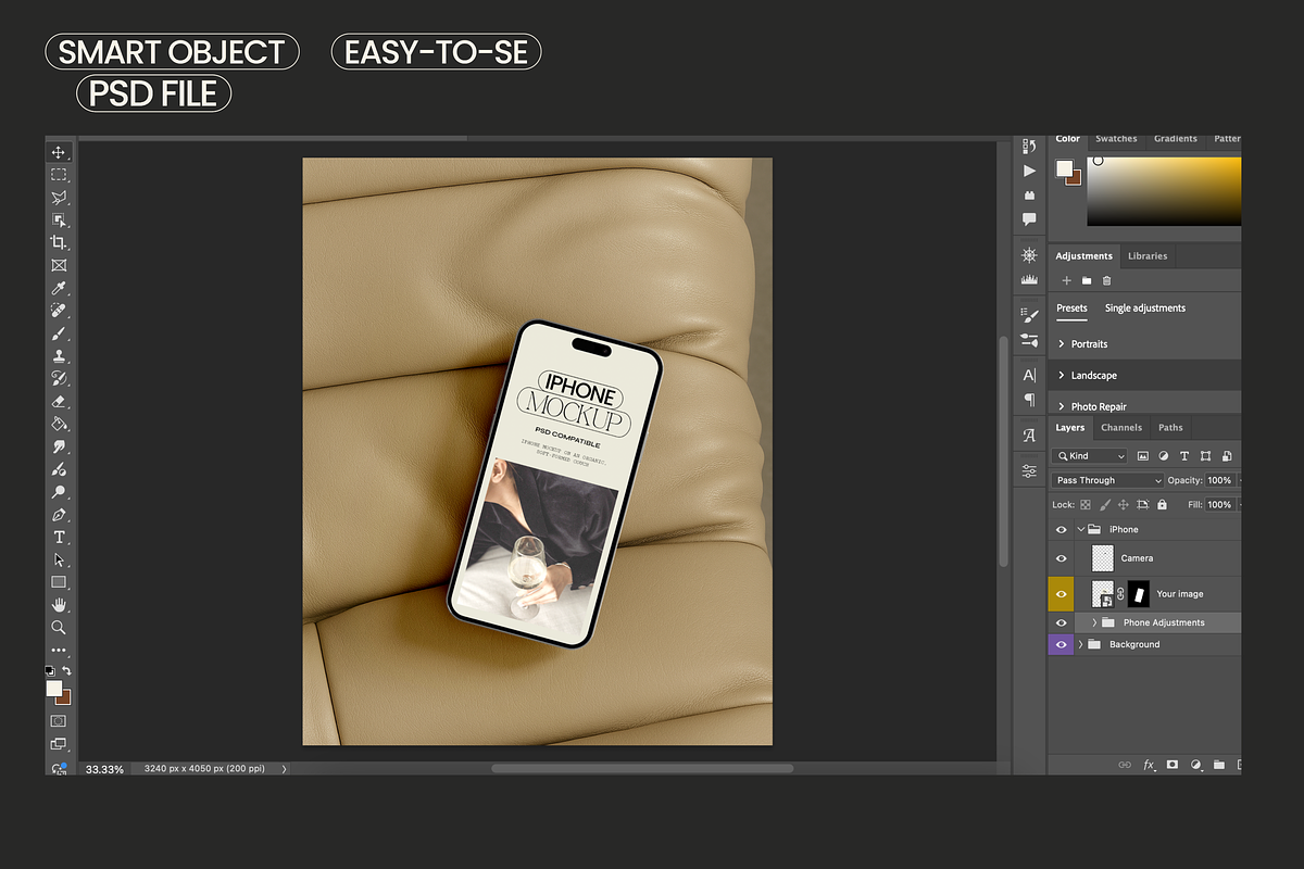 iPhone Mockup | Photoshop, an iPhone Mockup by ByPriscilaStudio (Photo 4 of 4)