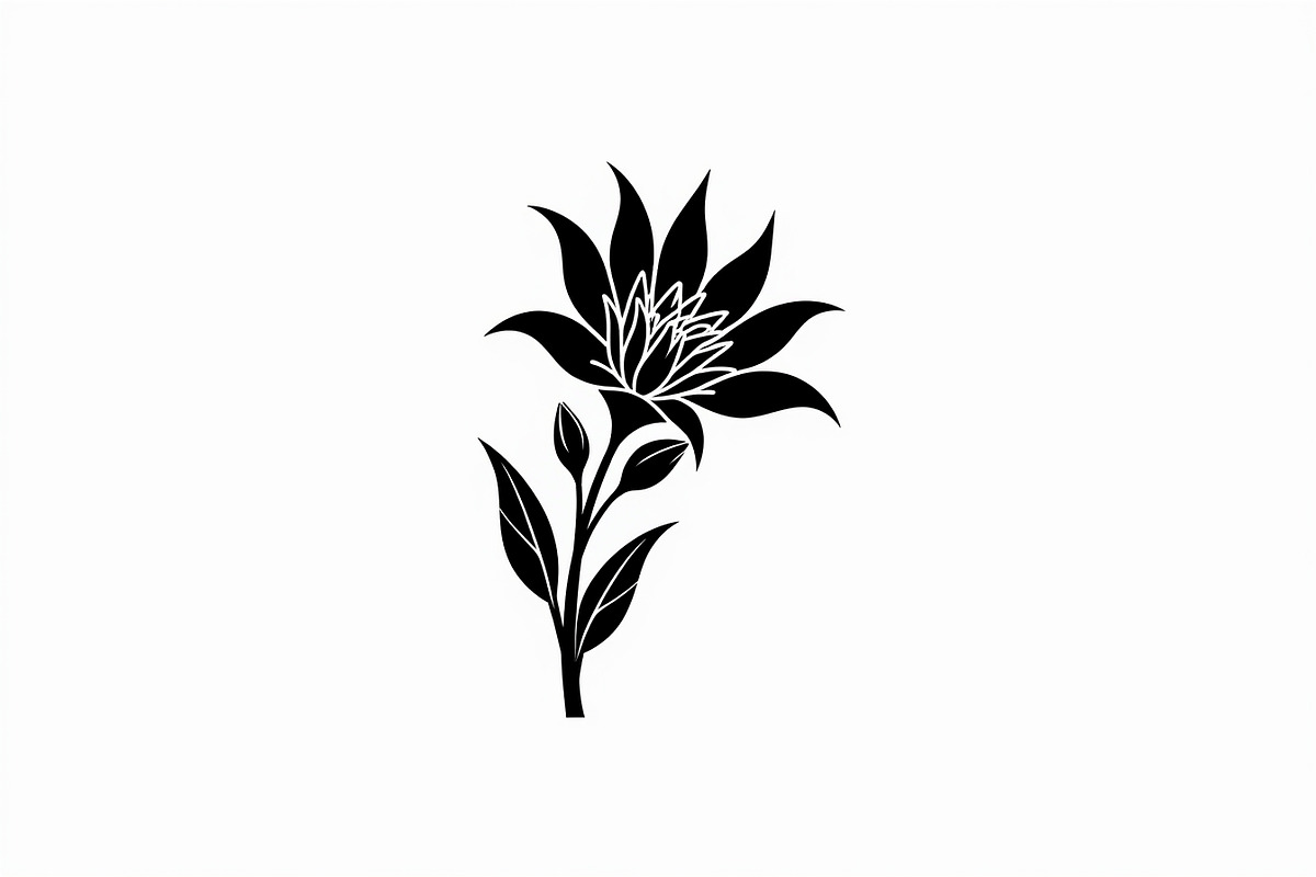 Black Floral Silhouette Set, an Illustration by balal (Photo 5 of 21)