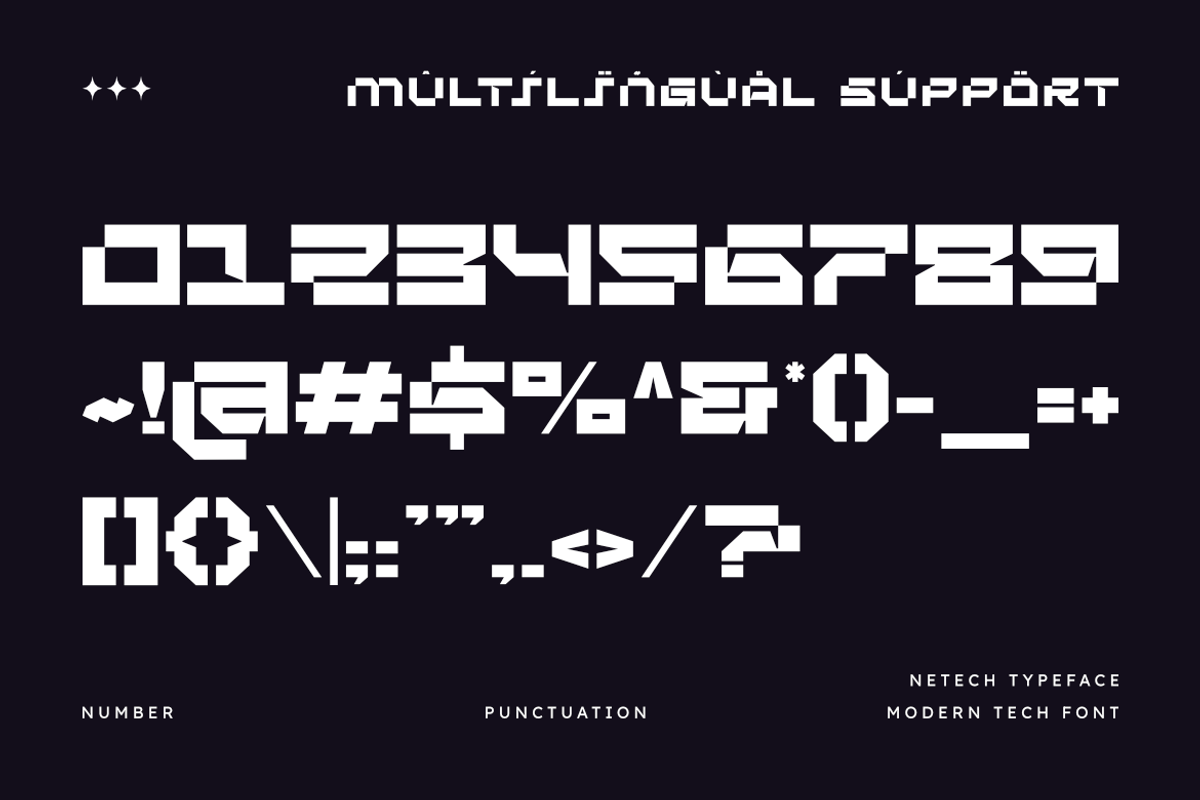 Netech - Modern Futuristic Tech Font, a Symbol Font by Masyafi Studio (Photo 3 of 8)
