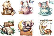 Sleepy Animals, Sweet Dreams Sign, an Illustration by Designking (Thumbnail 3 of 4)