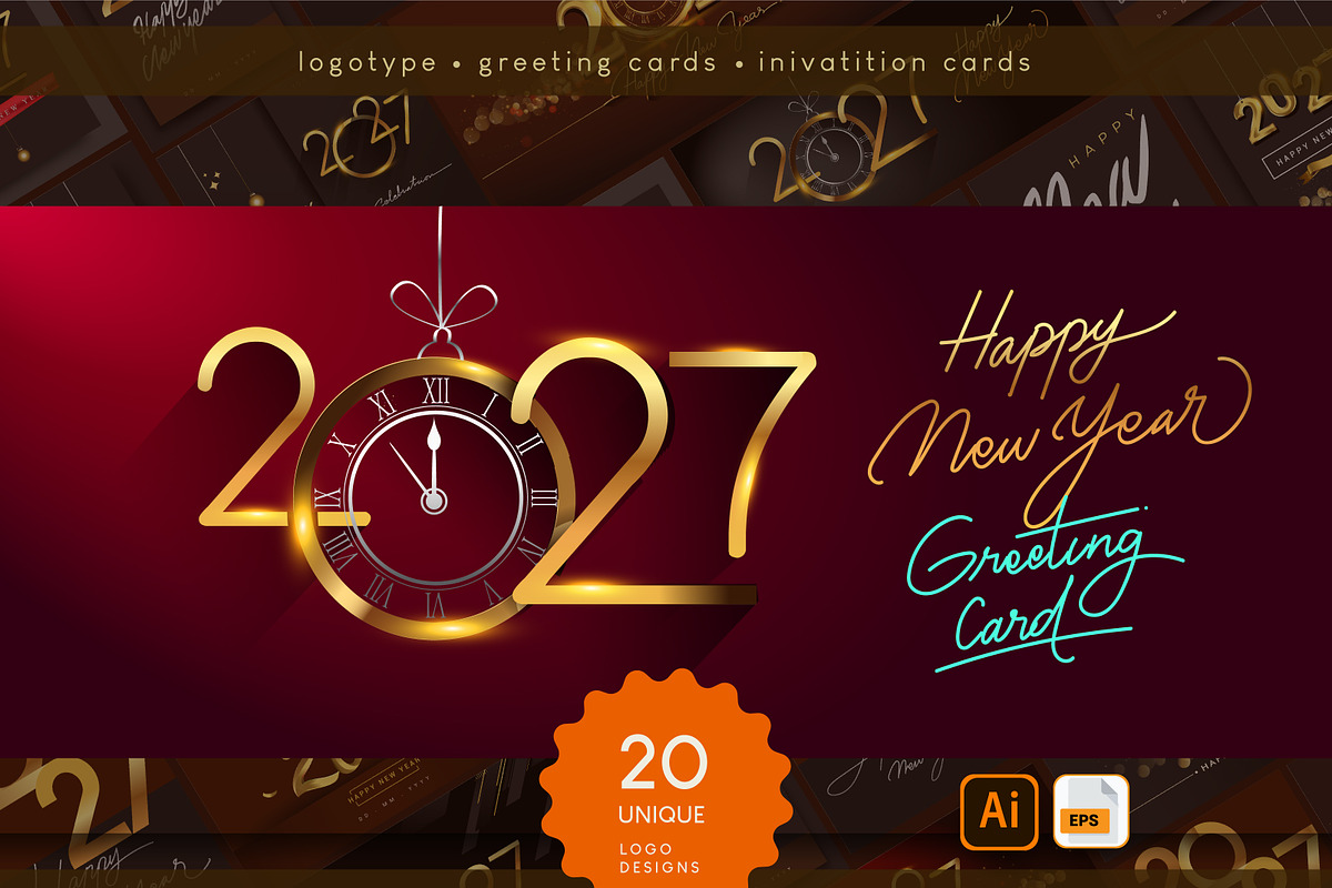 Happy New Year Logotype Bundle, an Object Graphic by OtpirusGraphic (Photo 1 of 9)