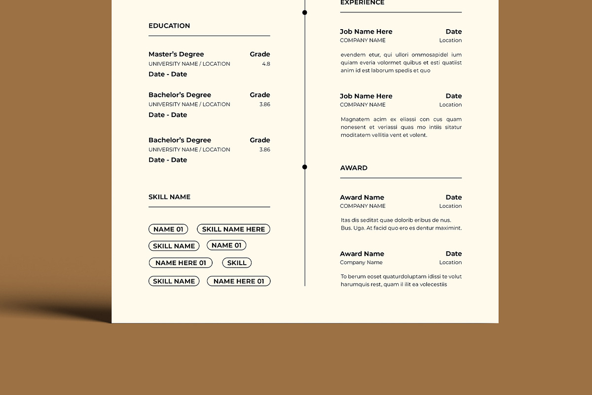 Resume CV Layout, a Resume Template by MightyDesign (Photo 3 of 8)