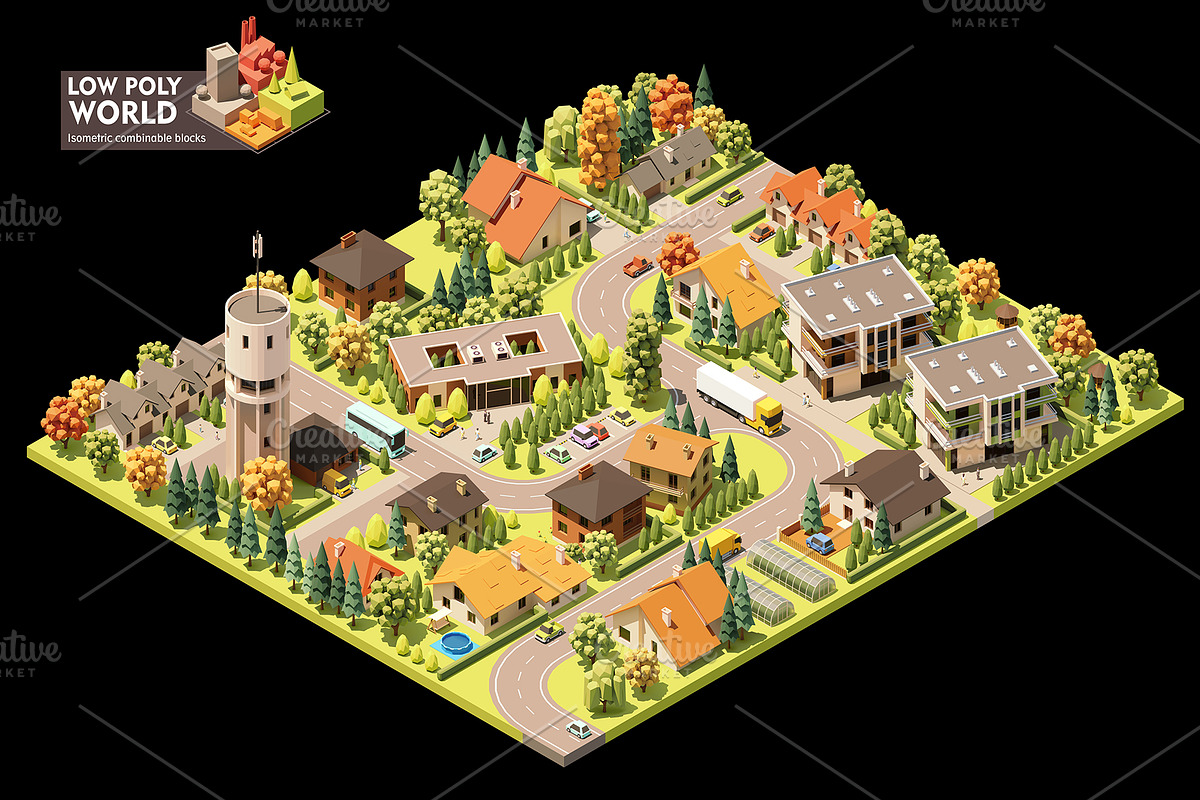 Vector isometric world map elements, an Object Illustration by tele52 (Photo 12 of 39)