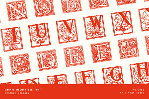 Victorian Ornamental Drop Cap Font, a Symbol Font by Century Library