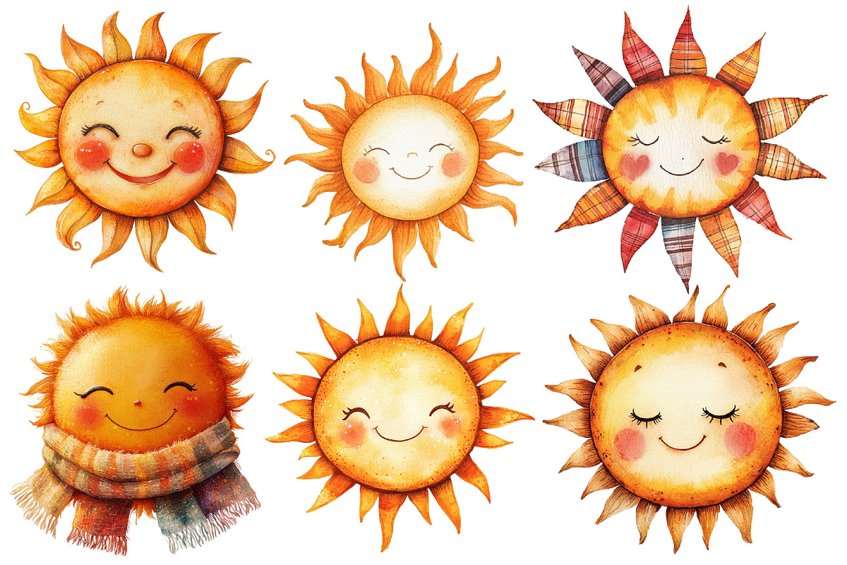 Cute Autumn Sun Clipart, an Illustration by Designworld (Photo 4 of 5)