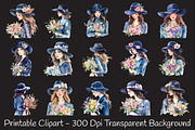 Navy Spring Woman Watercolor Clipart, an Illustration by RobertsArt (Thumbnail 4 of 4)