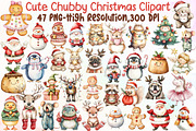 Cute Chubby Christmas Clipart PNG, an Illustration by Sublimation Artist (Thumbnail 1 of 6)