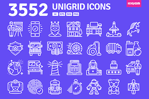 3552 Unigrid icons, an Outline Icon by Icojam store