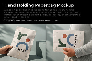 Hand Holding Paperbag Mockup, an Advertising Mockup by Pitchlook.Studio