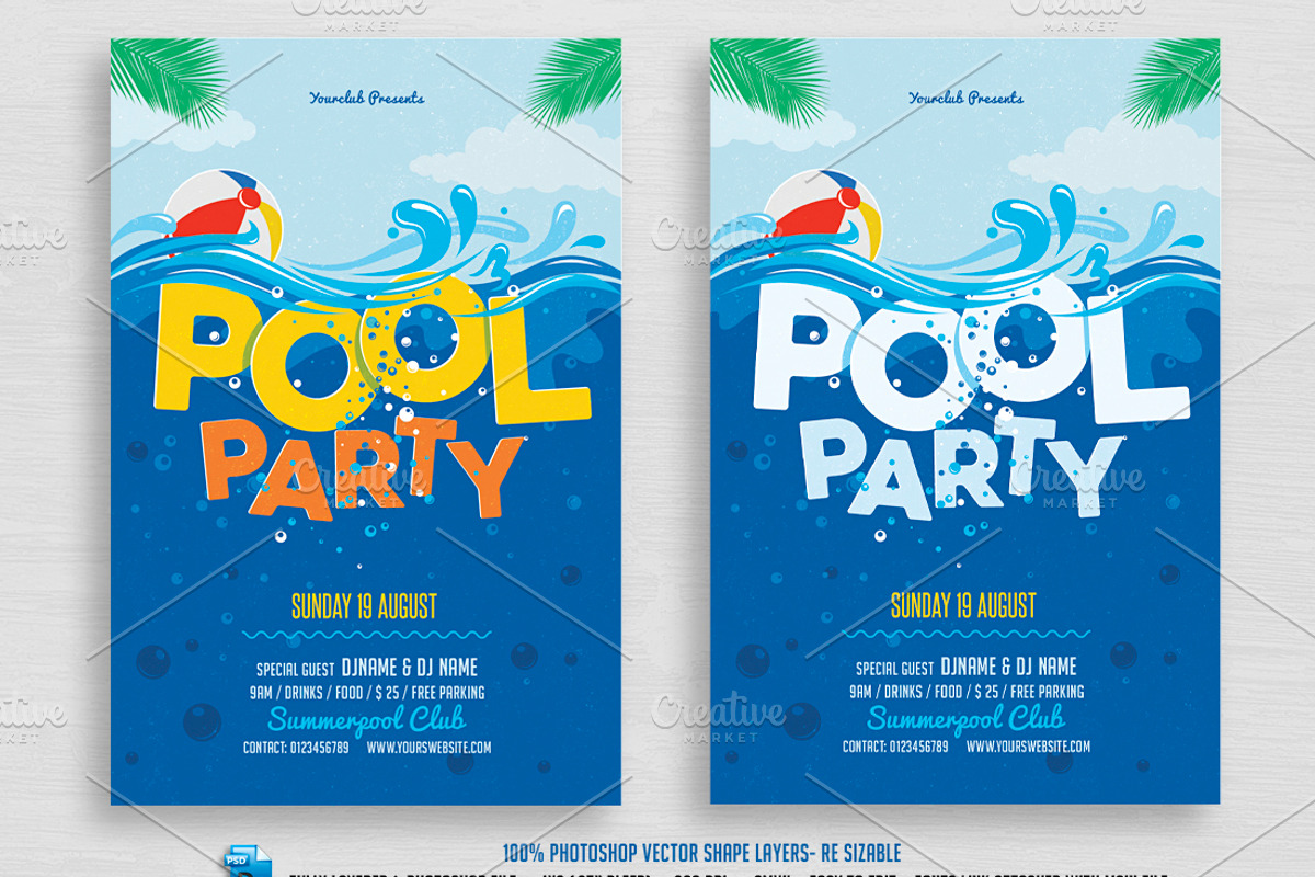 Pool Party Flyer, a Flyer Template by DesignWorkz (Photo 1 of 2)