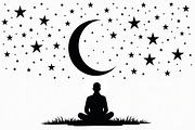 Mystic Meditation Under Starry Sky, an Illustration by Designs_River (Thumbnail 5 of 9)