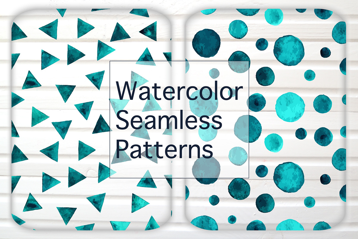 Watercolor Vector Seamless Patterns, a Pattern Graphic by Happiestsim (Photo 4 of 4)