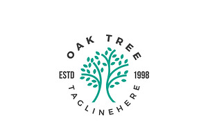 Minimalist Oak Tree Logo Design, a Branding & Logo Template by AlvinStd