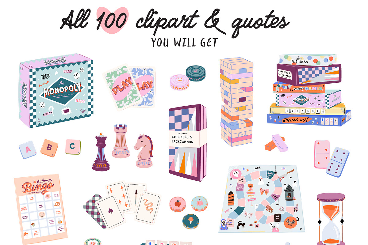 Cozy Game Night Party Clipart Bundle, an Object Graphic by Ruslana Lubenets (Photo 8 of 17)