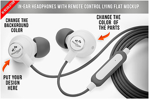 In-Ear Headphones PSD mockup, a Mockup by Bruno's Shop