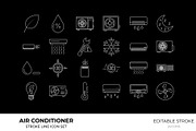 Air Conditioner Outline Icon Set, an Outline Icon by Unique Design Team (Thumbnail 1 of 3)